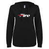 Thumbnail image for  ENZA Womens Black V Notch Raw Edge Fleece Hoodie