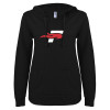 Thumbnail image for  ENZA Womens Black V Notch Raw Edge Fleece Hoodie