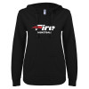 Thumbnail image for  ENZA Womens Black V Notch Raw Edge Fleece Hoodie