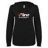 Thumbnail image for  ENZA Womens Black V Notch Raw Edge Fleece Hoodie