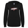 Thumbnail image for  ENZA Womens Black V Notch Raw Edge Fleece Hoodie