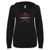 Thumbnail image for  ENZA Womens Black V Notch Raw Edge Fleece Hoodie