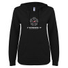 Thumbnail image for  ENZA Womens Black V Notch Raw Edge Fleece Hoodie