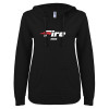 Thumbnail image for  ENZA Womens Black V Notch Raw Edge Fleece Hoodie