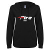 Thumbnail image for  ENZA Womens Black V Notch Raw Edge Fleece Hoodie