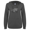 Thumbnail image for  ENZA Womens Dark Heather V Notch Raw Edge Fleece Hoodie