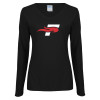 Thumbnail image for  Womens Black Long Sleeve V Neck Tee 
