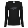 Thumbnail image for  Womens Black Long Sleeve V Neck Tee 