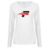 Thumbnail image for  Womens White Long Sleeve V Neck Tee