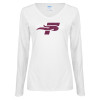 Thumbnail image for  Womens White Long Sleeve V Neck Tee