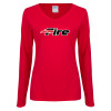 Thumbnail image for  Womens Red Long Sleeve V Neck Tee