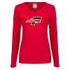 Thumbnail image for  Womens Red Long Sleeve V Neck Tee