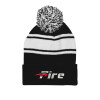 Thumbnail image for  Black/White Two Tone Knit Pom Beanie w/Cuff