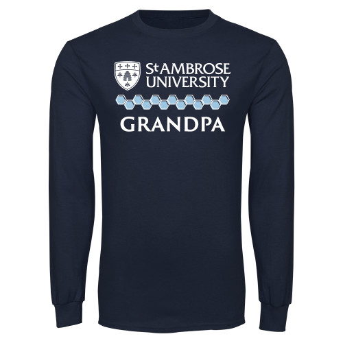  Navy Long Sleeve T Shirt - St Ambrose - Grandpa