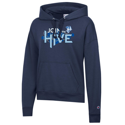  Champion Womens Navy Powerblend Pullover Hood - St Ambrose - Join the Hive