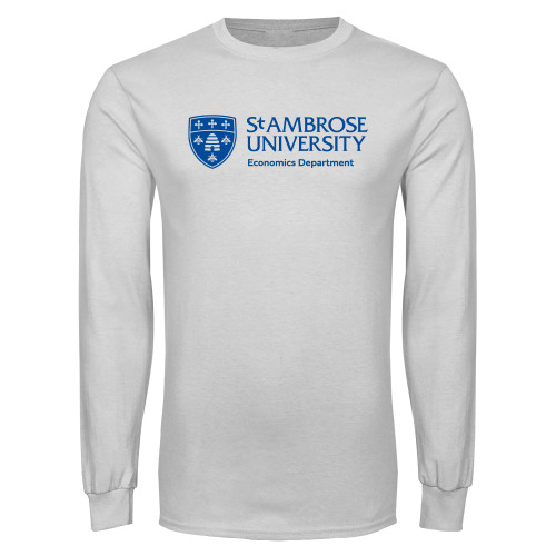  White Long Sleeve T Shirt - St Ambrose - Economics Department