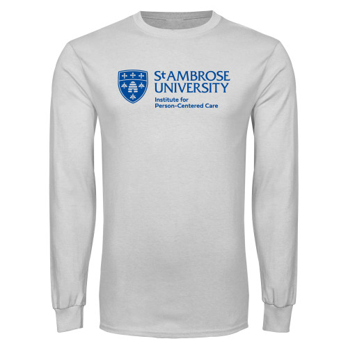  White Long Sleeve T Shirt - St Ambrose - Institute for Person-Centered Care