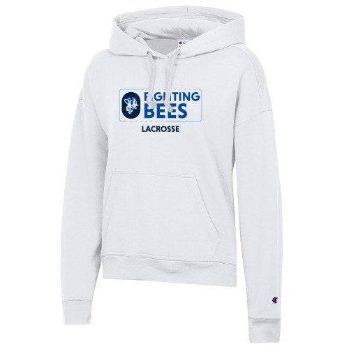  Champion Womens White Powerblend Pullover Hood - St Ambrose - Lacrosse
