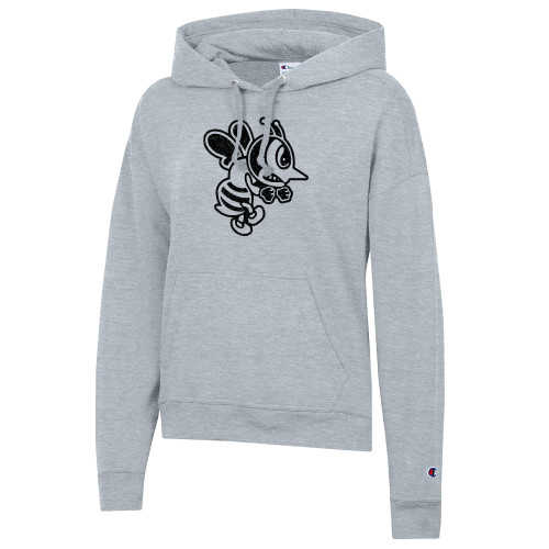  Champion Womens Oxford Grey Powerblend Pullover Hood - St Ambrose - Fighting Bee Distressed
