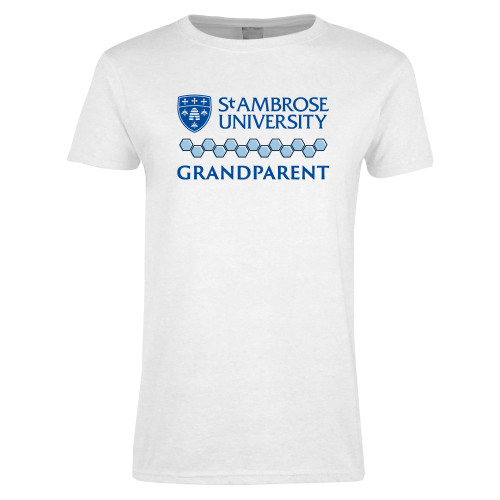  Womens White Short Sleeve Tee - St Ambrose - Grandparent