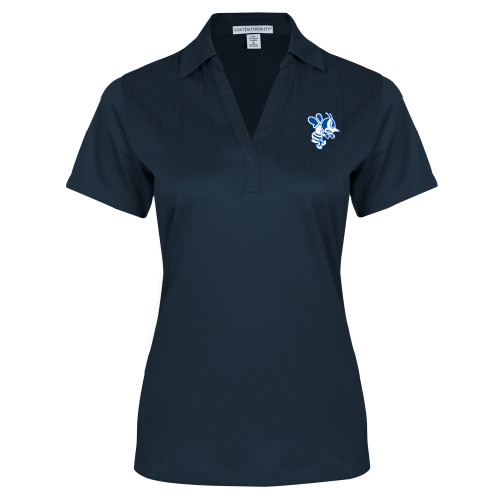  Womens Navy Performance Fine Jacquard Polo - SAU Fighting Bee