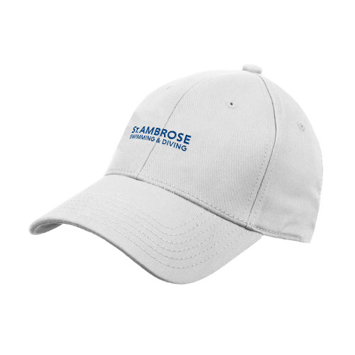  White Structured Adjustable Pro Style Hat - St Ambrose - Swimming and Diving
