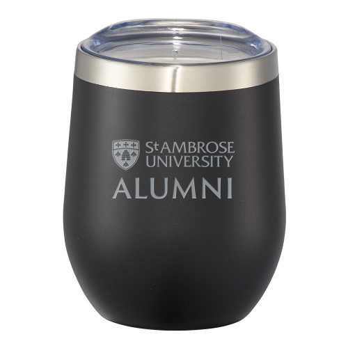  Corzo Vacuum Insulated Black Cup 12oz - St Ambrose - Alumni Engraved