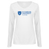 Thumbnail image for  Womens White Long Sleeve V Neck Tee 