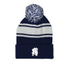 Thumbnail image for  Navy/White Two Tone Knit Pom Beanie w/Cuff