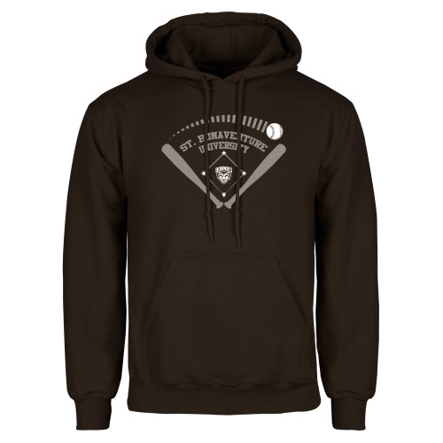  Brown Fleece Hoodie - St Bonaventure Baseball Design