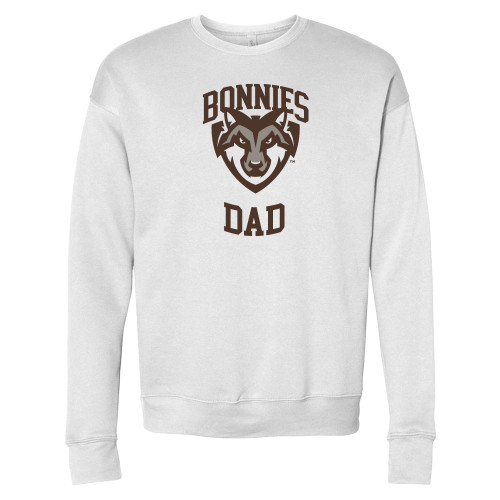  Bella + Canvas White Fleece Crew - St Bonaventure Dad