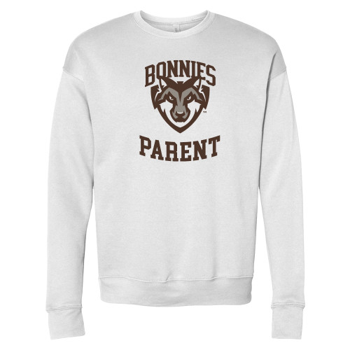  Bella + Canvas White Fleece Crew - St Bonaventure Parent
