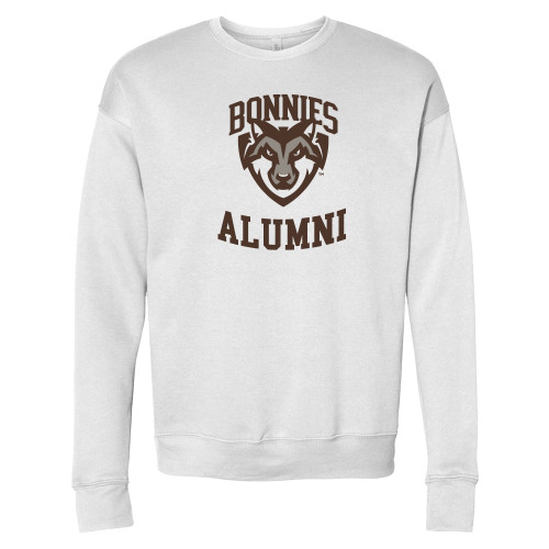  Bella + Canvas White Fleece Crew - St Bonaventure Alumni