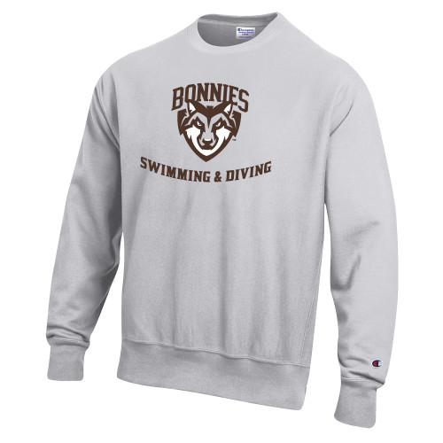  Champion Reverse Weave Sliver Grey Crew - St Bonaventure Swim and Diving