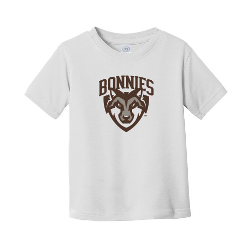  Toddler White T Shirt - St Bonaventure Primary Mascot Mark