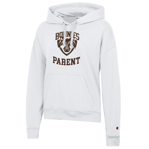  Champion Womens White Powerblend Pullover Hood - St Bonaventure Parent