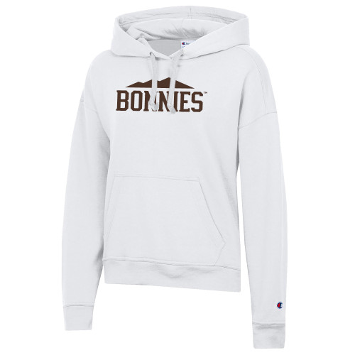  Champion Womens White Powerblend Pullover Hood - St Bonaventure Bonnies Rolling Hills