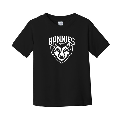  Toddler Black T Shirt - St Bonaventure Primary Mascot Mark