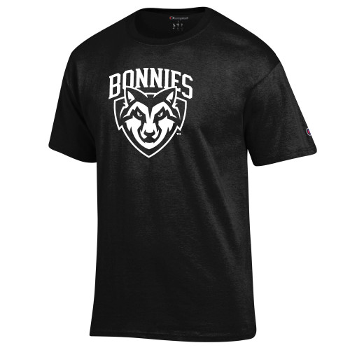  Champion Black T Shirt - St Bonaventure Primary Mascot Mark