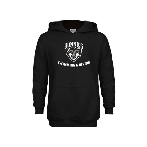  Youth Black Fleece Hoodie - St Bonaventure Swim and Diving