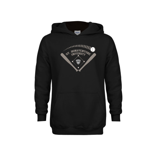  Youth Black Fleece Hoodie - St Bonaventure Baseball Design