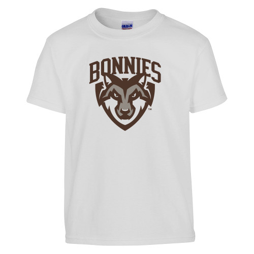  Youth White T Shirt - St Bonaventure Primary Mascot Mark