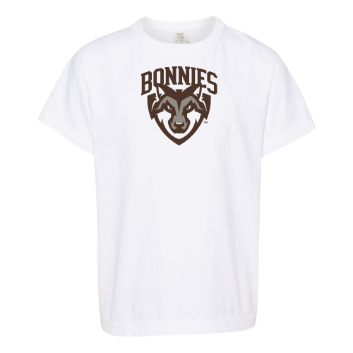  Comfort Colors Youth White T Shirt - St Bonaventure Primary Mascot Mark