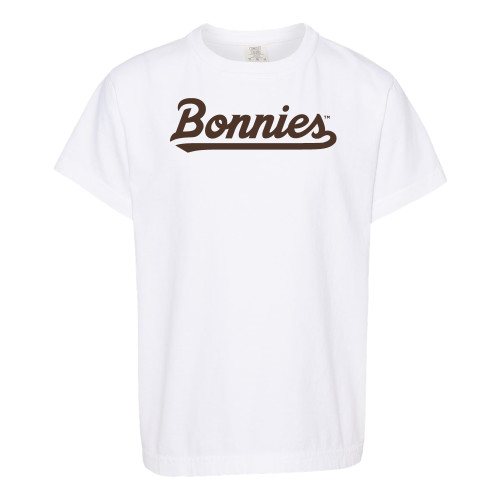  Comfort Colors Youth White T Shirt - St Bonaventure Bonnies Script