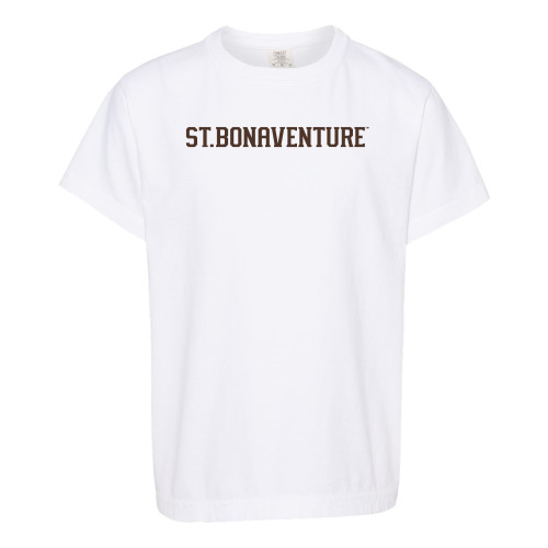  Comfort Colors Youth White T Shirt - St Bonaventure Collegiate Text