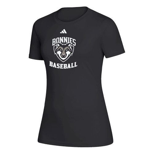  Adidas Womens Black Creator Performance Tee - St Bonaventure Baseball - Adidas