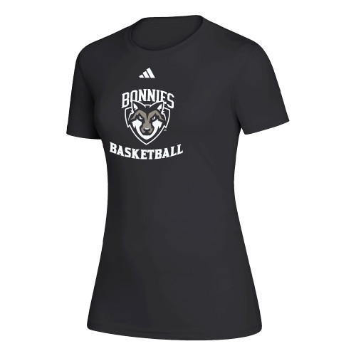  Adidas Womens Black Creator Performance Tee - St Bonaventure Basketball - Adidas