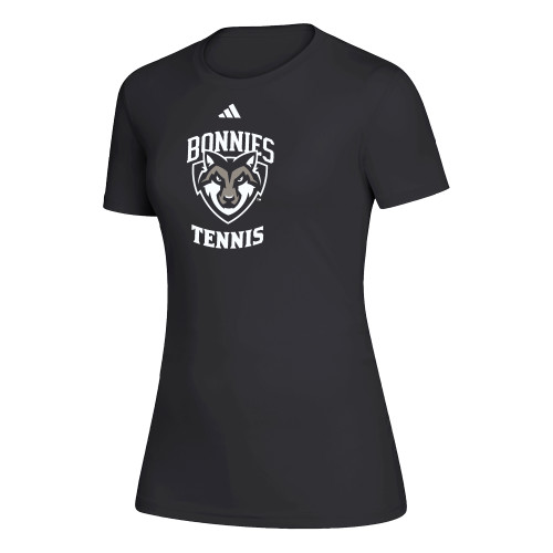  Adidas Womens Black Creator Performance Tee - St Bonaventure Tennis - Adidas