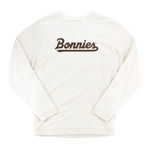  Boxercraft Womens Cream Corded Crew - St Bonaventure Bonnies Script