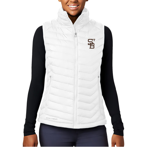  Columbia Womens White Powder Lite Vest - St Bonaventure Dice